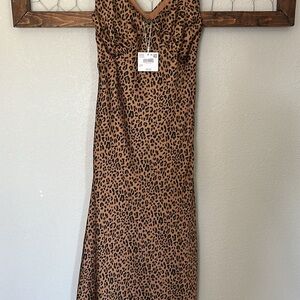 American Eagle Outfitters Leopard Maxi Dress in Brown and Black